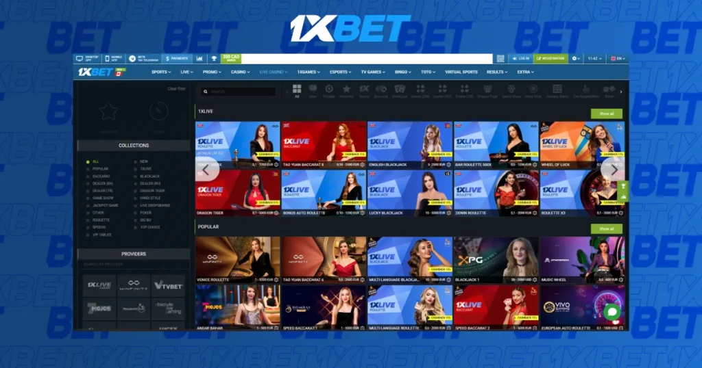 1xBet Live Casino features